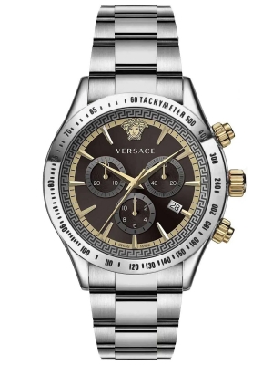 Versace Herrenuhr Classic Chronograph 44MM Saphirglas mit Edelstahlband VEV700419