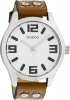 Oozoo Armbanduhr Basic Line mit Lederband 47 MM Weiß / Cognac C1051