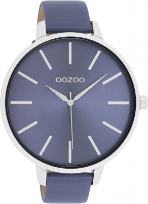 Oozoo Damenuhr mit Lederband Color Line 48 MM Blauviolett / Blauviolett C11074