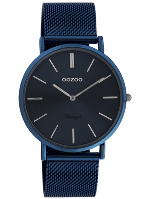 Oozoo Vintage Damenuhr mit Milanaiseband Dark Blue 40 MM Dunkelblau C20003