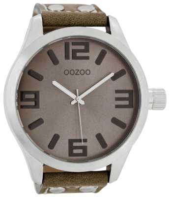 Oozoo XXL Armbanduhr Basic Line mit Lederband 52 MM Braun / Braun C5511