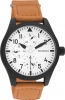 Oozoo Herrenuhr mit orangem Nylon Klett Armband 42 MM Schwarz / Weiß C11005