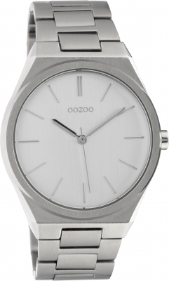 Oozoo Herrenuhr mit Edelstahl Glieder Armband 40 MM Silberfarben C10336