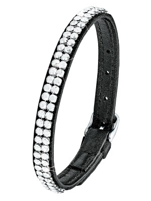 Vertolking Ijsbeer Becks s. Oliver Damen-Armband Lederarmband Edelstahl Kristall Rundschliff 21 cm |  uhrenonline24
