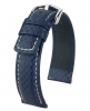 Hirsch Uhrenarmband Carbon L aus Hi-Tech Leder Quick Release mit Dornschließe Blau