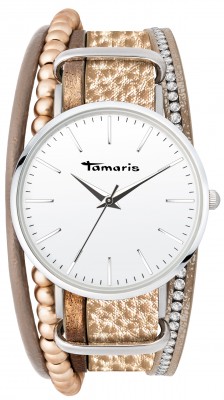 Tamaris Damenuhr mit Lederband 34 MM Silberfarben / Goldfarben TW101 - B-Ware