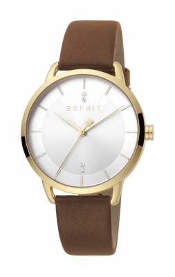 Esprit Damenuhr Macy Armbanduhr mit Lederarmband ES1L215M0035