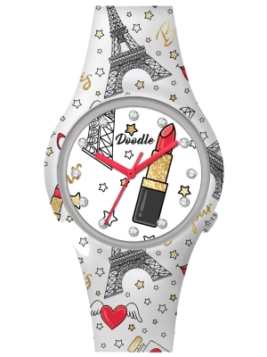 Doodle Watch Damenuhr Graphics Mood Paris in Love mit Silikonband 35 MM DO35022