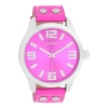 Oozoo Armbanduhr Basic Neon Line mit Lederband 47 MM Neon pink / Neon pink C1074