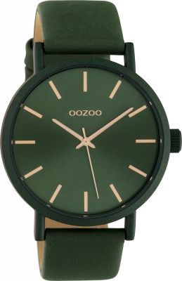 Oozoo Damenuhr mit Lederband 42 MM Colours of Oozoo Unicolor Tannengrün C10453