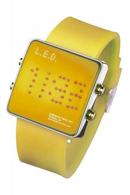 L.E.D. Uhr mit Silikonband und roten LED&#039;s L69-085RD-YSL