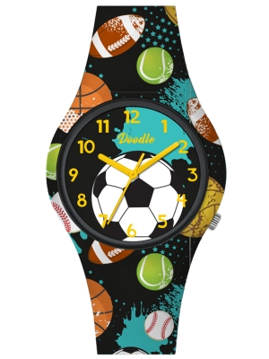 Doodle Watch Kinderuhr Ballsport Quarz mit Silikonband DO32013