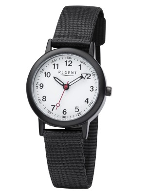 Regent Armbanduhr für Jungen Junioruhr Kinderuhr mit Stoffband Quarz F-1371