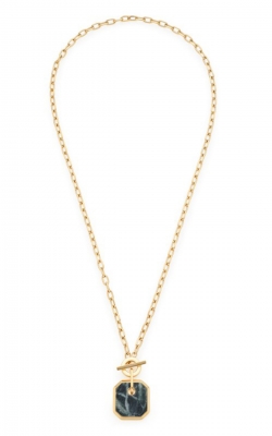 LEONARDO Damen Halskette Lira Edelstahl goldfarben mit Marmor Anhänger 022172