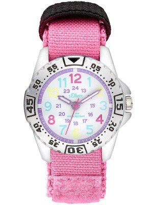 s.Oliver Kinderuhr Mädchen Armbanduhr Pink Rosa SO-3505-LQ