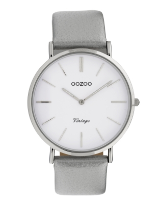 Oozoo Vintage Damenuhr mit Lederband 40 MM Weiß / Silberfarben C9960