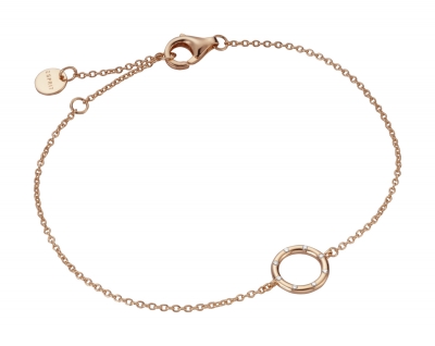 Esprit Damen Armband Ring Anhänger 925 Sterling Silber Rosegoldfarben mit Zirkonia ESBR00961217
