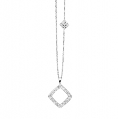 NANA KAY Sweet &amp; Square Halskette Silber mit Zirkonia 45 cm ST1675