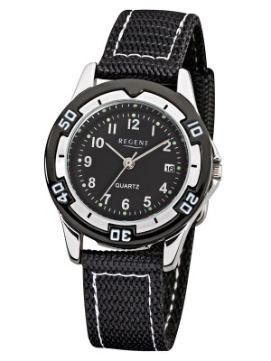 Regent Armbanduhr für Jungen Junioruhr Kinderuhr mit Nylonband Datum Quarz F-317