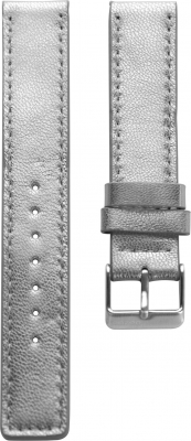 Oozoo Armband Uhrenband Uhrenarmband Leder Lederband mit Dornschließe Silber