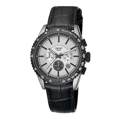 Esprit Herrenuhr XL Armbanduhr mit Kroko Look Lederband ES104031001 - B-Ware