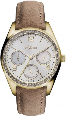 s.Oliver Damen-Armbanduhr Analog Quarz Leder SO-3165-LM