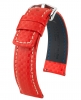 Hirsch Uhrenarmband Carbon L aus Hi-Tech Leder Quick Release mit Dornschließe Rot