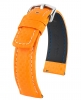 Hirsch Uhrenarmband Carbon L aus Hi-Tech Leder Quick Release mit Dornschließe Orange