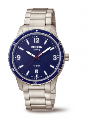 Boccia Herren Sport Armbanduhr mit Gliederarmband aus Titan 3635-04