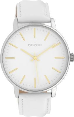 Oozoo Damenuhr mit Lederband 42 MM Weiß / Weiß C10040