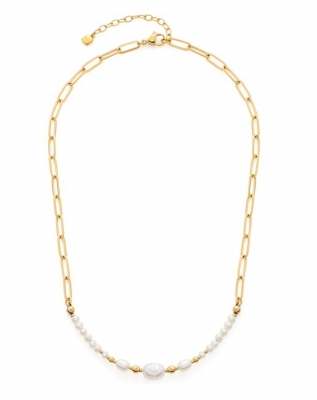 LEONARDO Damen Halskette Inka Edelstahl goldfarben 42 cm + 5 cm 022062