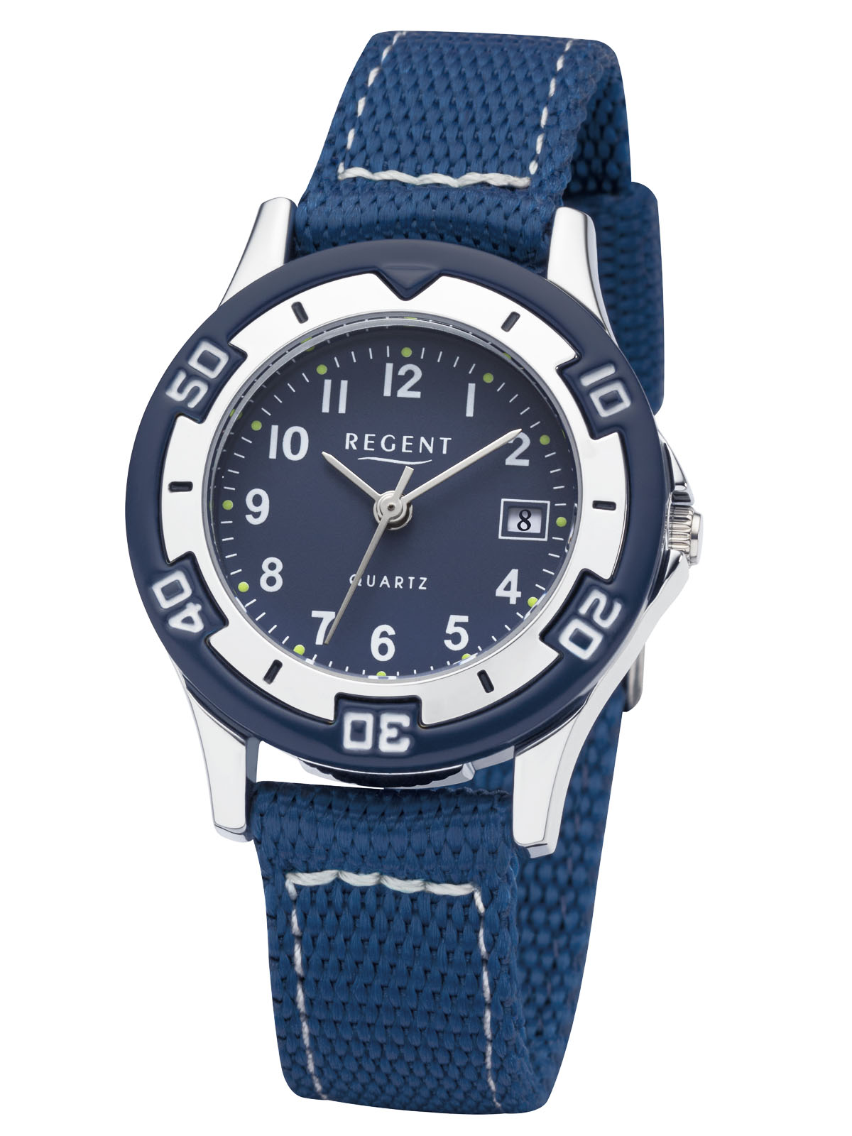 Regent Armbanduhr für Jungen Junioruhr Kinderuhr mit Nylonband Datum Quarz  F-1366 | uhrenonline24 | Quarzuhren