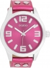 Oozoo Armbanduhr Basic mit Metallic Look Lederband 47 MM Pink  / Metallic Pink C1078