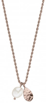 Tamaris Edelstahl Damen Halskette Elisa 42 + 5 cm Rosegoldfarben mit Zuchtperle TJ261