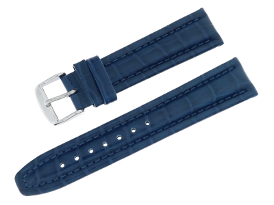 Grovana 20 mm Lederband Uhrenband Armband Uhrenarmband mit Dornschließe in Blau