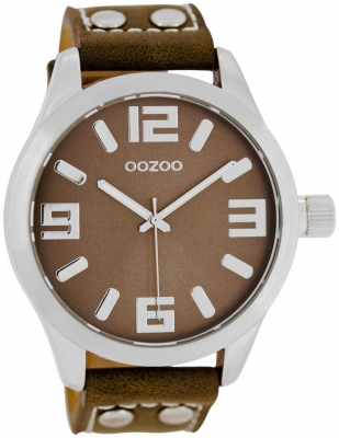 Oozoo Armbanduhr Basic Line mit Lederband 47 MM Dunkelbraun / Dunkelbraun C1064