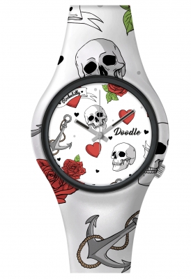 Doodle Watch Skull Mood DOTA004 Unisex Armbanduhr