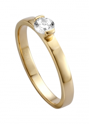 Esprit Damen Ring Bright 925 Sterling Silber Goldfarben mit Zirkonia