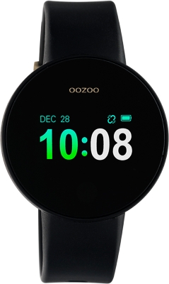 Oozoo Unisex Smartwatch Silikonband Schwarz / Schwarz / Goldfarben 40 MM Q00105